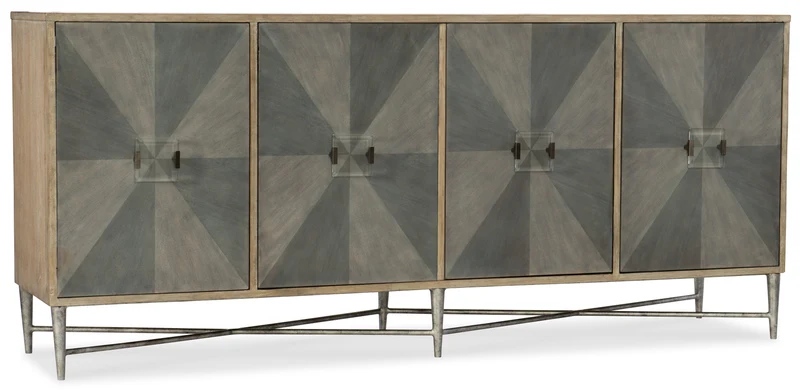 Hooker Furniture - Melange Zola Four-Door Credenza - 638-85316-LTGY Grey / 21.5" X 86" X 38"