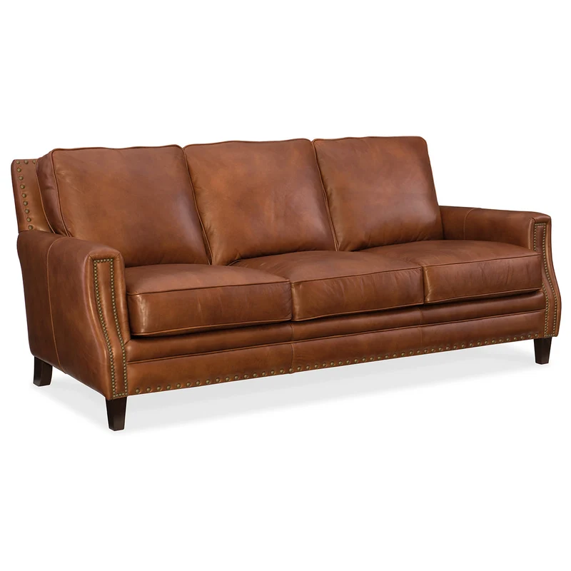Hooker Furniture - Exton Stationary Sofa - SS387-03-087 Medium Brown / 41.5" X 83" X 36.5"