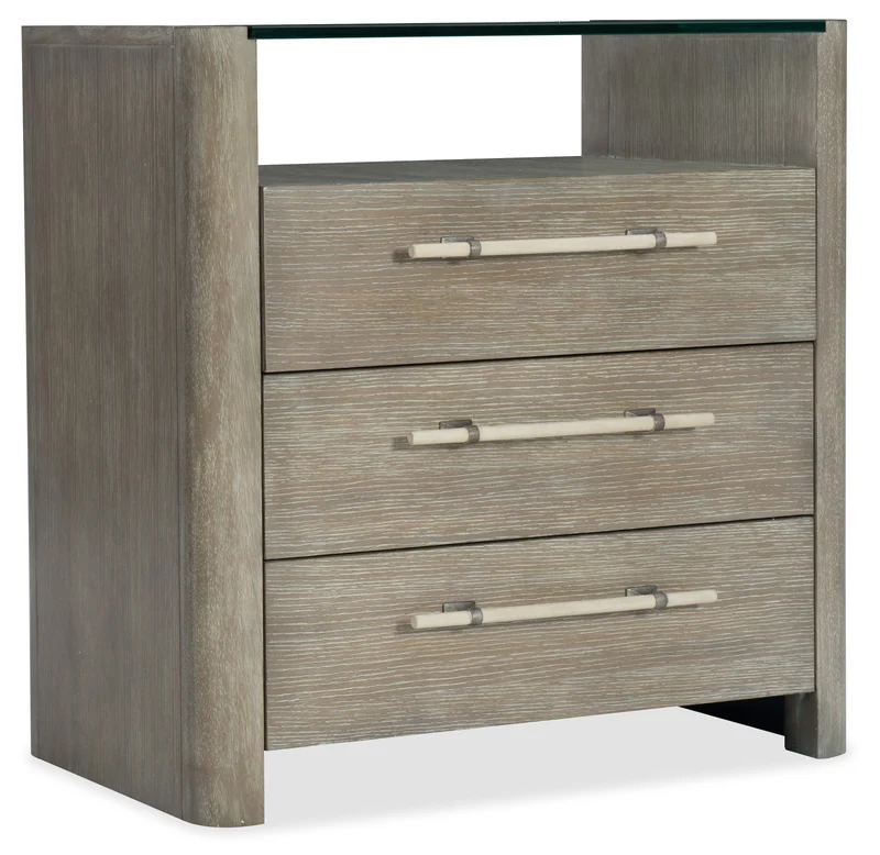 Hooker Furniture - Affinity Three-Drawer Nightstand - 6050-90016-GRY Grey / 18" X 29.75" X 30"