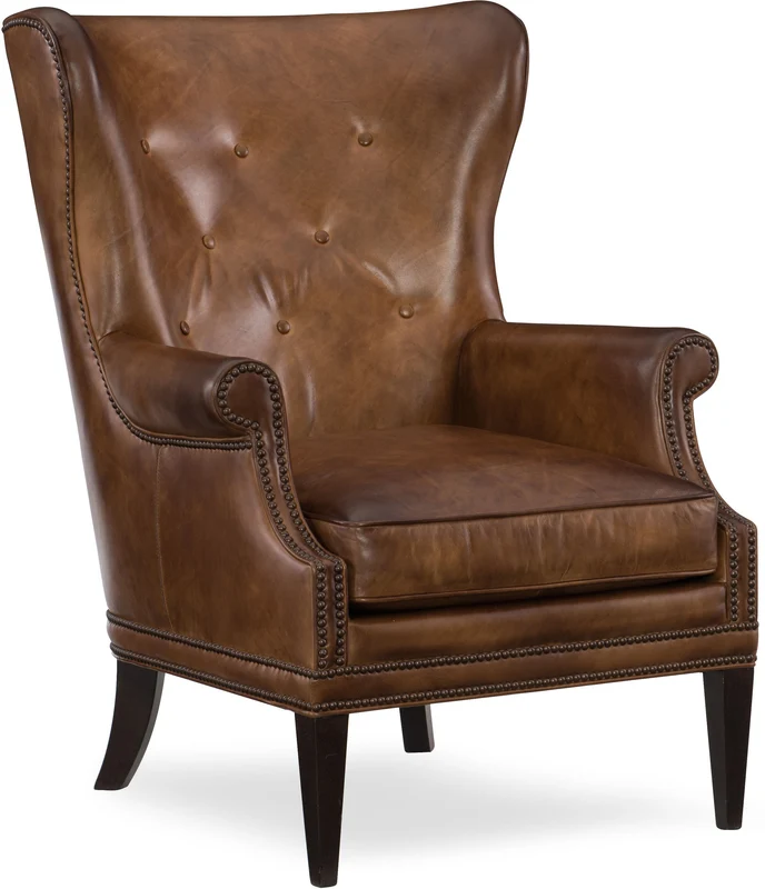 Hooker Furniture - Maya Wing Club Chair - CC513-083 Medium Brown / 36.5" X 30" X 42"