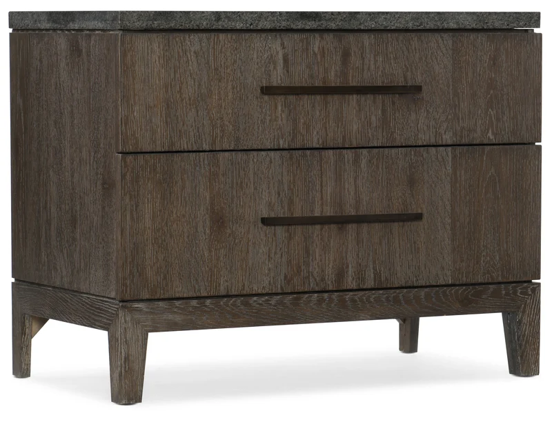 Hooker Furniture - Miramar Aventura San Marcos Stone Top Nightstand - 6202-90015-DKW Dark Wood / 18.75" X 32" X 25.25"