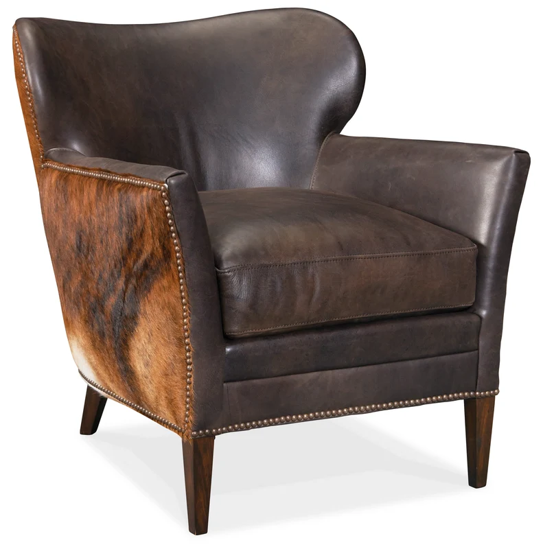 Hooker Furniture - Kato Leather Club Chair w/ Dark HOH - CC469-089 Dark Brown / 32.5" X 29.5" X 32"