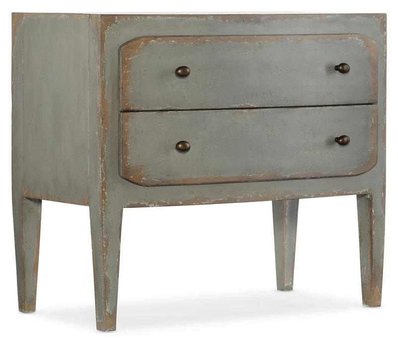 Hooker Furniture - Ciao Bella Two-Drawer Nightstand- Speckled Gray - 5805-90016-95 Grey / 19.5" X 34" X 30"