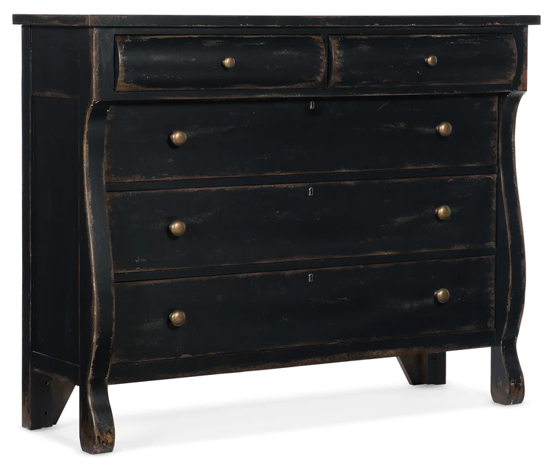 Hooker Furniture - Ciao Bella Five-Drawer Bureau - 5805-90011-99 Black / 19" X 56" X 44"