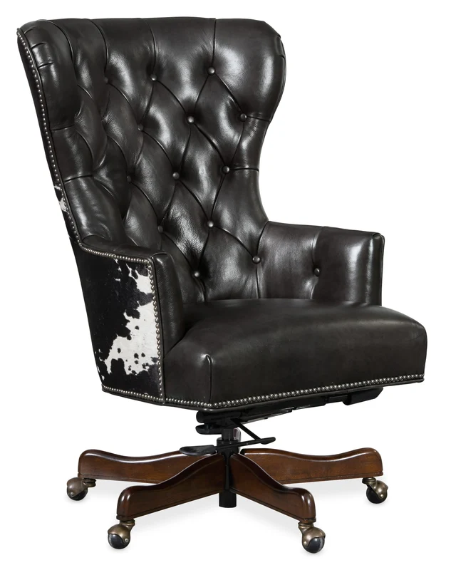 Hooker Furniture - Katherine Executive Swivel Tilt Chair w/ Black & White HOH - EC448-097 Dark Brown / 31.5" X 25" X 44"
