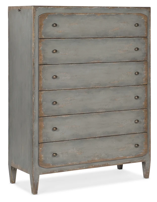 Hooker Furniture - Ciao Bella Six-Drawer Chest- Speckled Gray - 5805-90010-95 Grey / 20" X 45" X 58.75"