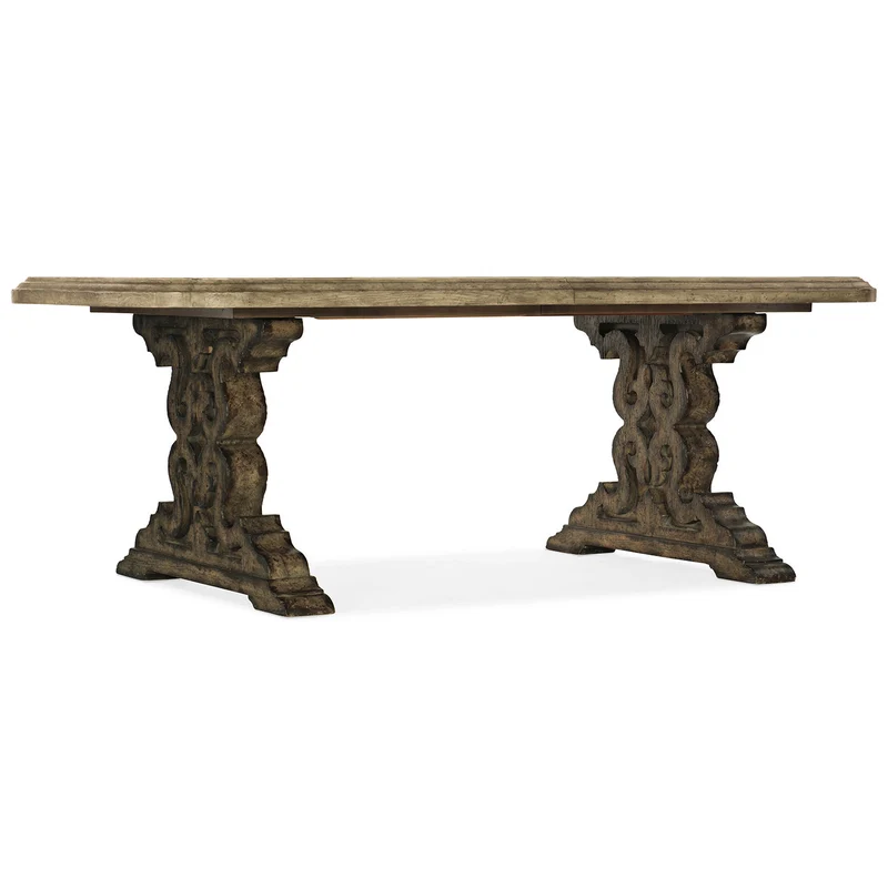 Hooker Furniture - La Grange Le Vieux 86in Double Pedestal Table w/2-18in Leaves - 6960-75200-81 Dark Wood / 44" X 86" X 30"