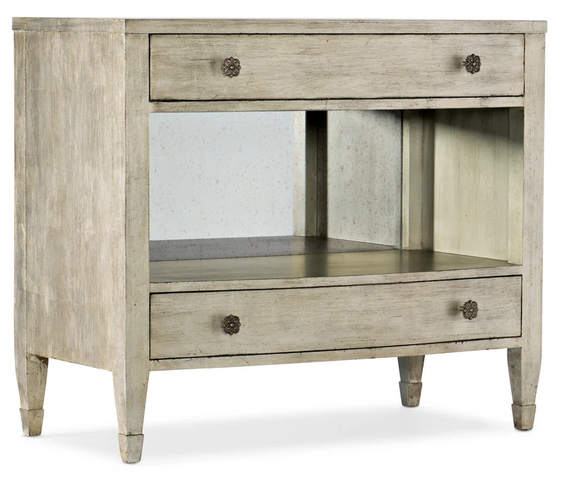 Hooker Furniture - Sanctuary Gemme Two Drawer Nightstand - 5875-90015-95 Silver / 20" X 37" X 32"