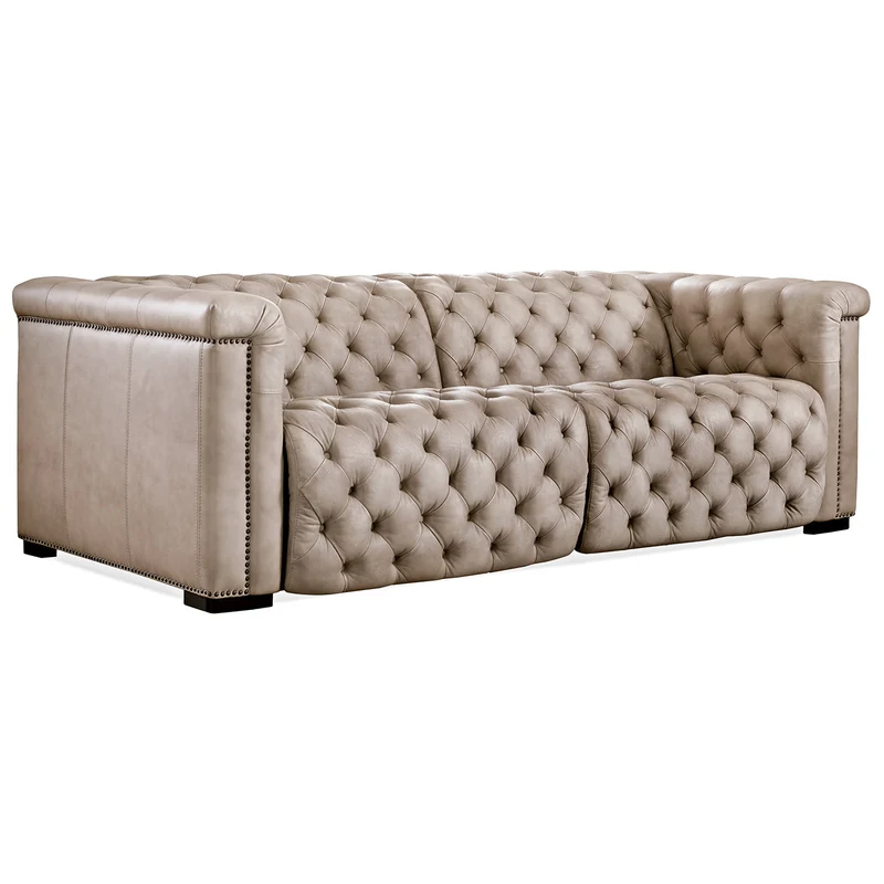 Hooker Furniture - Savion 1.5 LAF/RAF 2 over 2 Sofa w/ PWR Rec PWR HR - SS434-1.5RL-P-PH-082 Light Brown / 43" X 89" X 30"