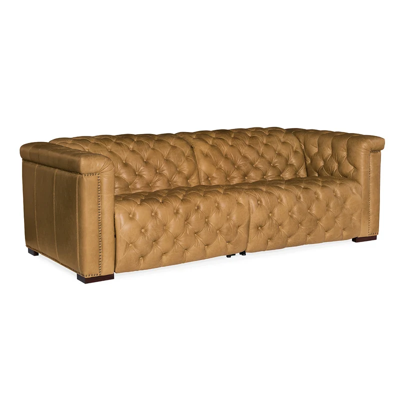 Hooker Furniture - Savion 1.5 LAF/RAF 2 over 2 Sofa w/ PWR Rec PWR HR - SS434-1.5RL-P-PH-086 Medium Brown / 43" X 89" X 30"