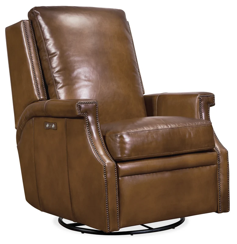 Hooker Furniture - Collin PWR Swivel Glider Recliner - RC379-PSWGL-083 Medium Brown / 36.75" X 30.25" X 42.5"