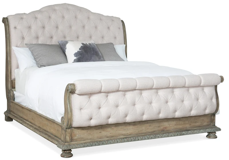 Hooker Furniture - Castella King Tufted Bed - 5878-90566-80 Light Brown / King