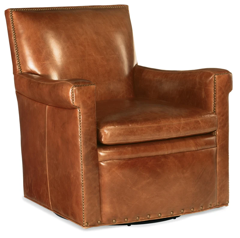 Hooker Furniture - Jilian Swivel Club Chair - CC419-SW-085 Light Brown / 34.5" X 31.5" X 35"