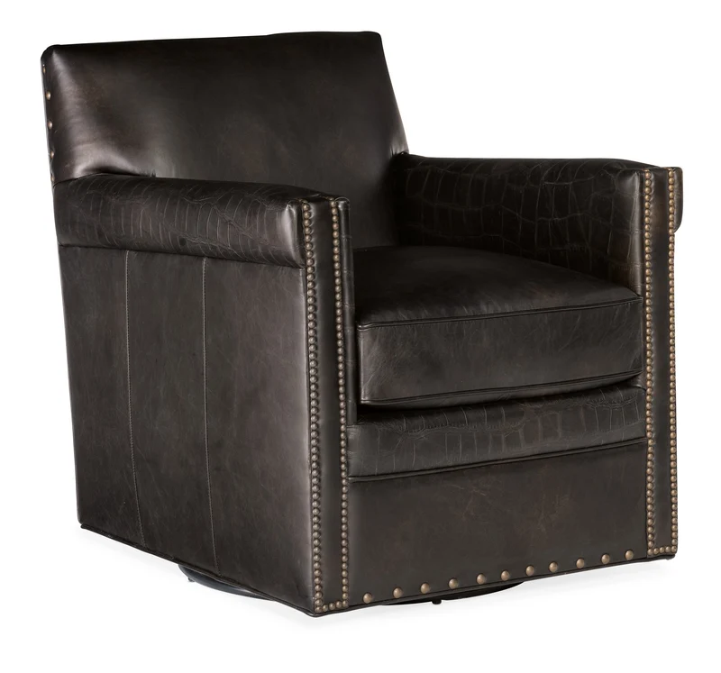 Hooker Furniture - Potter Swivel Club Chair - CC719-SW-089 Dark Brown / 35.5" X 29" X 33"