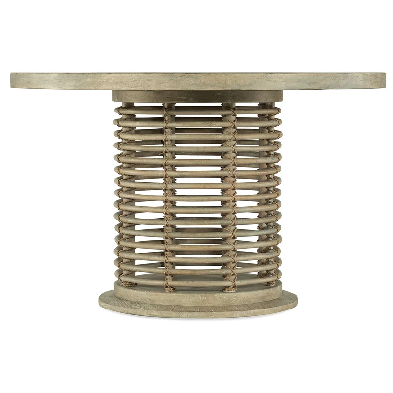 Hooker Furniture - Surfrider 48in Rattan Round Dining Table - 6015-75203-80 Light Brown / 48" X 48" X 30.25"