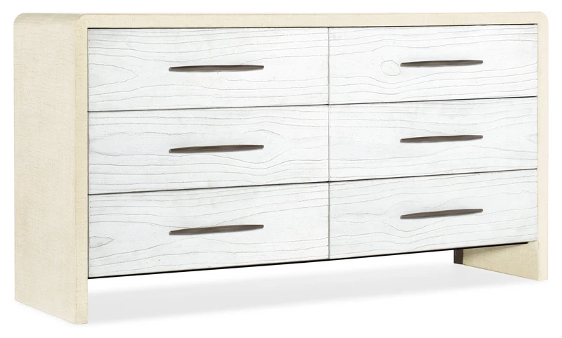 Hooker Furniture - Cascade Six-Drawer Dresser - 6120-90002-05 White/Cream/Beige / 19.25" X 65" X 35"