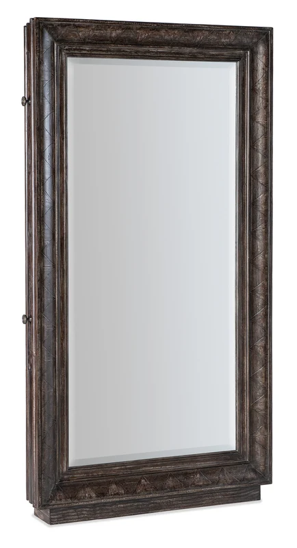 Hooker Furniture - Traditions Floor Mirror w/hidden jewelry storage - 5961-50001-89 Dark Wood / 7.25" X 44.25" X 77"