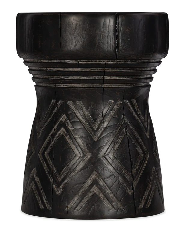 Hooker Furniture - Commerce & Market Carved Stump Side Table - 7228-50638-99 Black / 20" X 20" X 25"