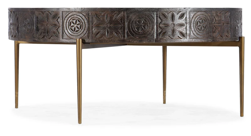 Hooker Furniture - Commerce & Market Carved Round Cocktail Table - 7228-80030-85 Dark Brown / 42" X 42" X 19"