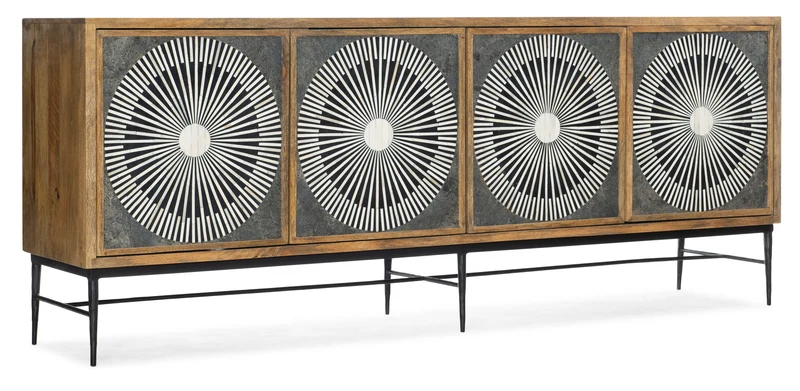 Hooker Furniture - Commerce & Market Giovanni Entertainment Console - 7228-55011-85 Medium Brown / 18" X 80" X 32"
