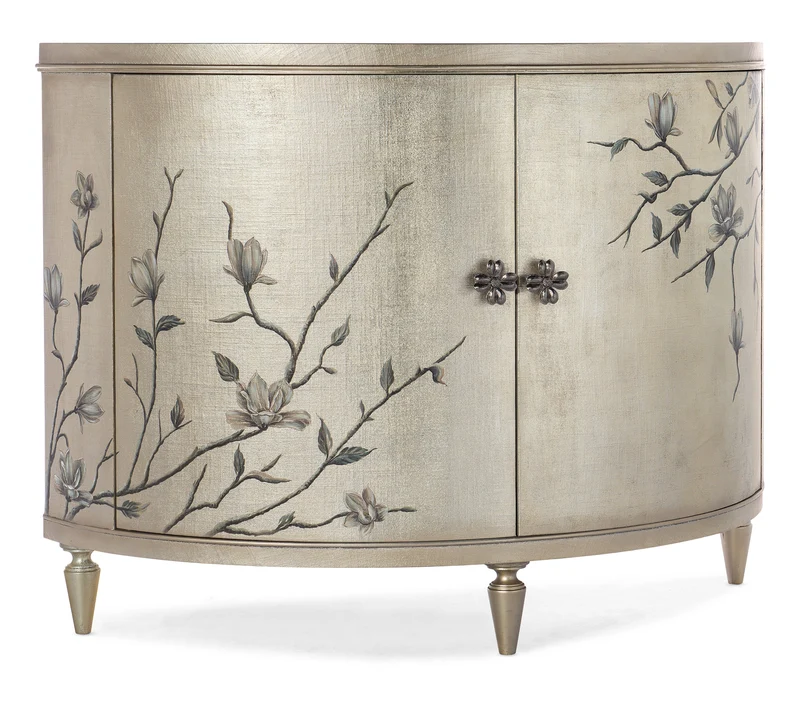 Hooker Furniture - Melange Marguerite Two Door Demilune Chest - 628-85645-92 Champagne / 21.25" X 50.25" X 38.5"