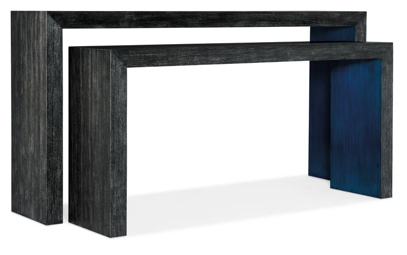 Hooker Furniture - Melange Halen Nesting Sofa Tables - 628-85129-98 Black / 14" X 72" X 36.5"