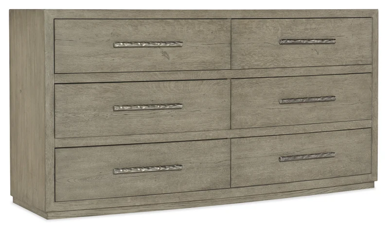Hooker Furniture - Linville Falls Chimney Gap Six Drawer Dresser - 6150-90002-85 Medium Wood / 20" X 65" X 34.25"