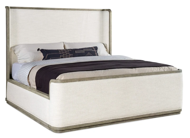 Hooker Furniture - Linville Falls Boones Queen Upholstered Shelter Bed - 6150-90450-85 Beige / Queen