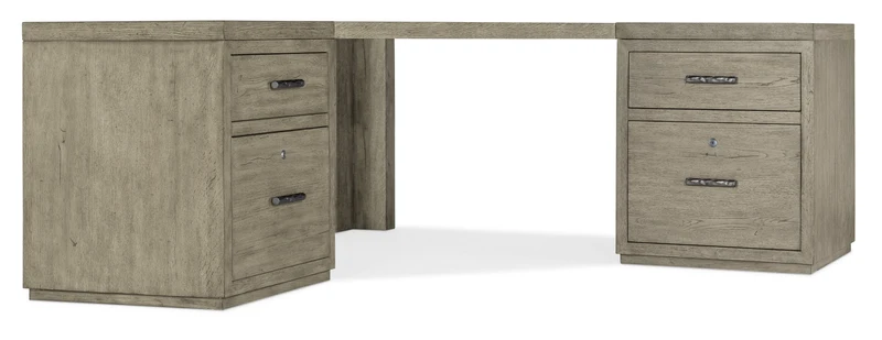 Hooker Furniture - Linville Falls Corner Desk with Two Files - 6150-10934-85 Grey / 73" X 73" X 30"