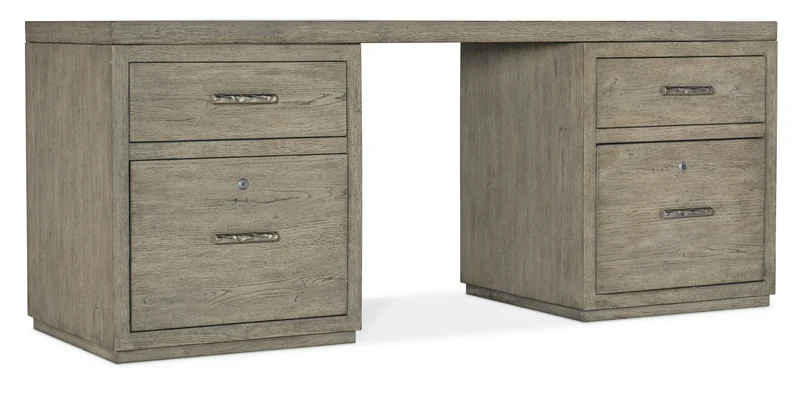 Hooker Furniture - Linville Falls 72" Desk with Two Files - 6150-10904-85 Grey / 24" X 72" X 30"