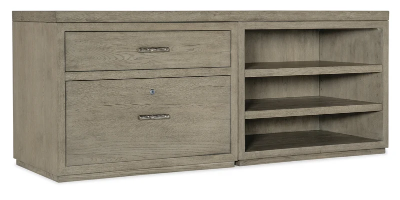 Hooker Furniture - Linville Falls 72" Credenza with Lateral File and Open Desk Cabinet - 6150-10909-85 Medium Wood / 24" X 72" X 30"