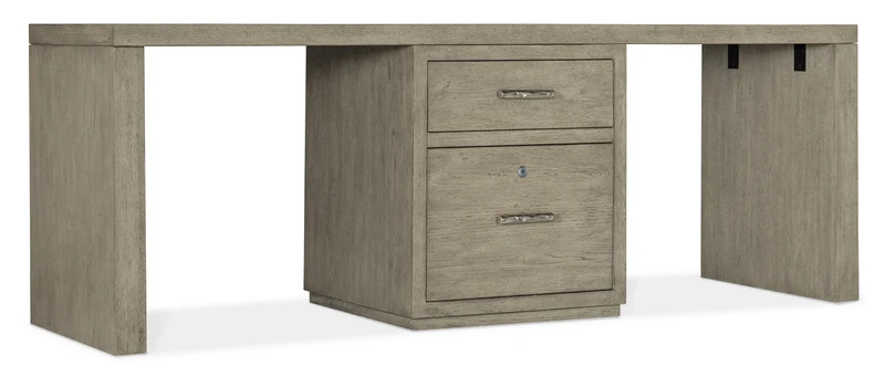 Hooker Furniture - Linville Falls 84" Desk with One Centered File - 6150-10914-85 Medium Wood / 24" X 84" X 30"