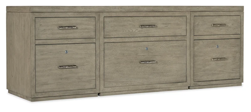 Hooker Furniture - Linville Falls 84" Credenza with Two Files and Lateral File - 6150-10919-85 Medium Wood / 24" X 84" X 30"