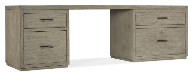 Hooker Furniture - Linville Falls 96" Desk with Small File and Lateral File - 6150-10923-85 Medium Wood / 24" X 96" X 30"