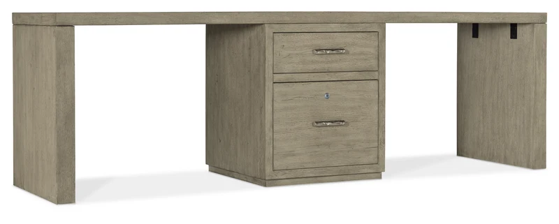 Hooker Furniture - Linville Falls 96" Desk with One Centered File - 6150-10924-85 Medium Wood / 24" X 96" X 30"