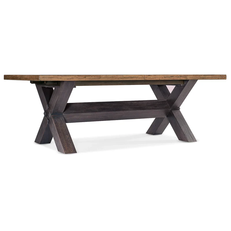 Hooker Furniture - Big Sky Trestle Dining Table w/2-20in leaves - 6700-75200-80 Medium Brown / 46" X 92" X 30"