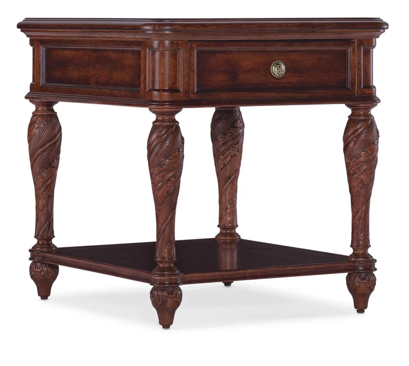 Hooker Furniture - Charleston One-Drawer End Table - Dark Wood - 6750-80413-85 Dark Wood / 28" X 24" X 25"
