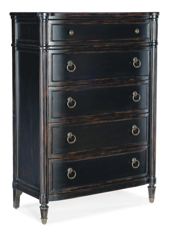 Hooker Furniture - Charleston Five-Drawer Chest - Black - 6750-90010-97 Black / 20" X 42" X 58.25"