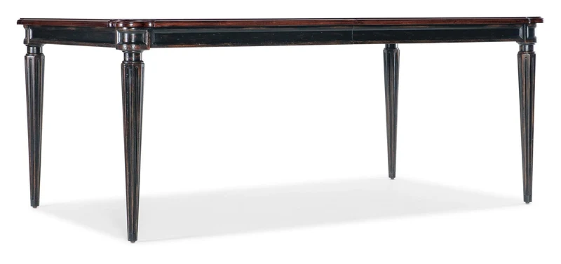 Hooker Furniture - Charleston Rectangle Leg Dining Table w-2-22in Leaves - Black - 6750-75200-00 Black / 44" X 74" X 30"