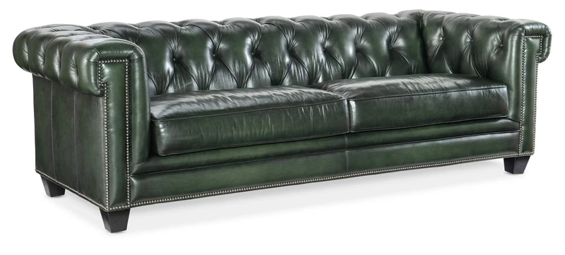 Hooker Furniture - Charleston Tufted Sofa - Green - SS198-03-029 Green / 40" X 96" X 31.5"