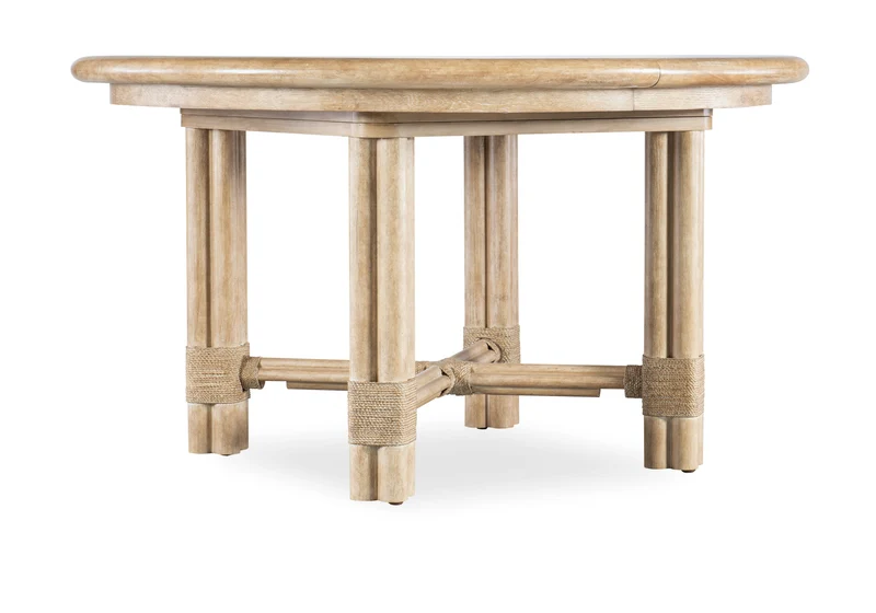 Hooker Furniture - Retreat Pole Rattan Round Dining Table w/1-20in leaf - 6950-75201-80 Light Wood / 54" X 54" X 30"