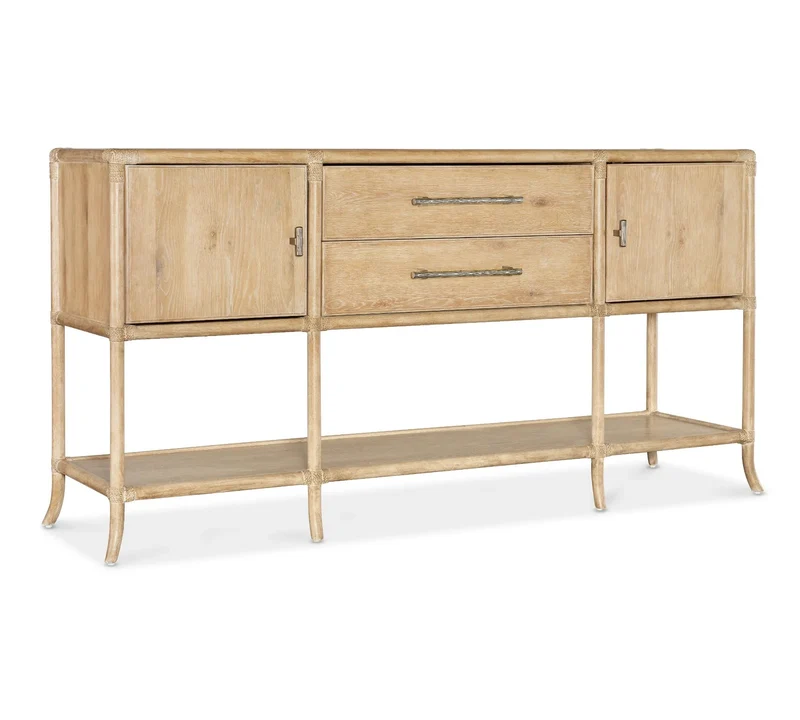 Hooker Furniture - Retreat Pole Rattan Sideboard - 6950-75917-80 Light Wood / 19.5" X 70" X 36"