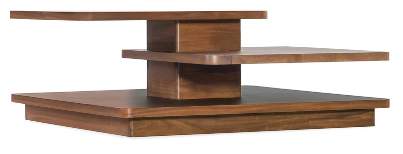 Hooker Furniture - Burrow Tiered Coffee Table - Medium Wood - M07-80110-85 Medium Wood / 40" X 40" X 16"
