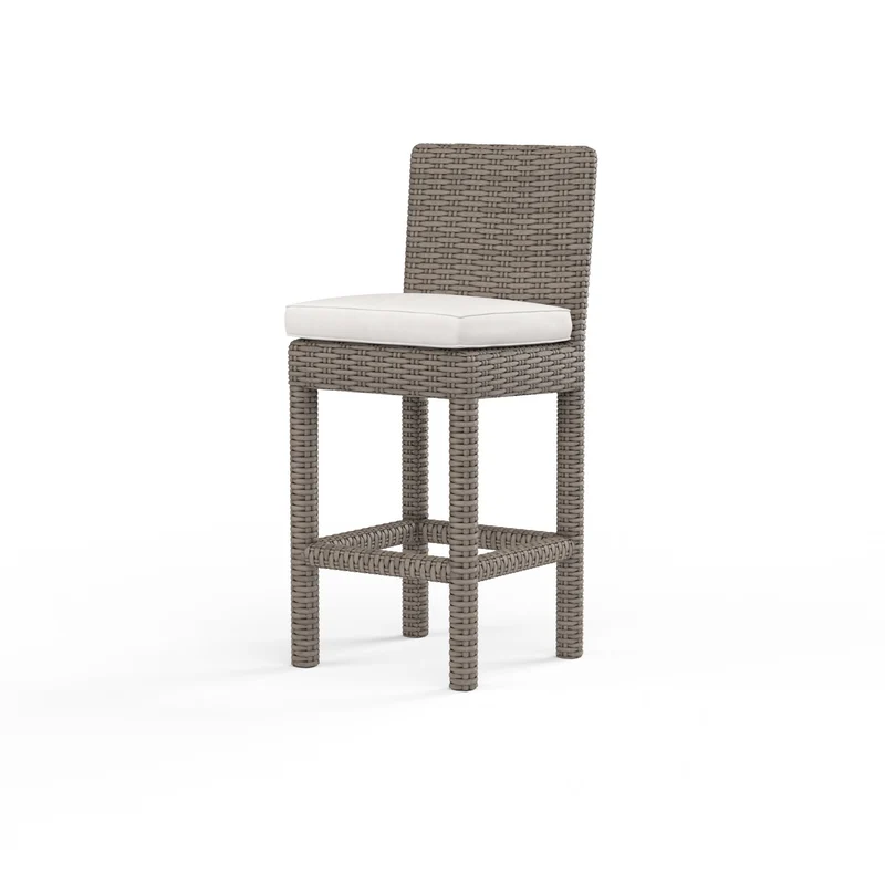Sunset West - Coronado Counter Stool in Canvas Flax w/ Self Welt - Driftwood - SW2101-7C-FLAX-STKIT