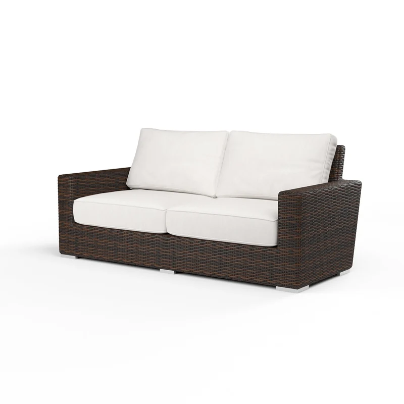 Sunset West - Montecito Loveseat in Canvas Flax w/ Self Welt - Cognac - SW2501-22-FLAX-STKIT
