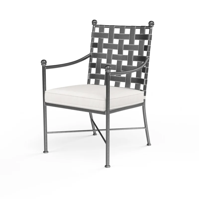 Sunset West - Provence Dining Chair in Canvas Flax w/ Self Welt - Pewter - SW3201-1-FLAX-STKIT