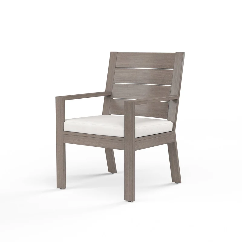 Sunset West - Laguna Dining Chair in Canvas Flax, No Welt - Driftwood - SW3501-1-FLAX-STKIT