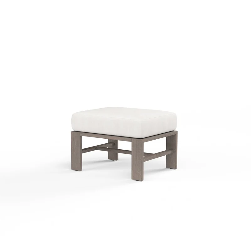 Sunset West - Laguna Ottoman in Canvas Flax, No Welt - Driftwood - SW3501-OTT-FLX-STKIT