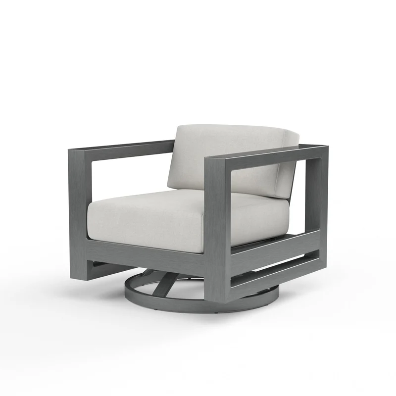Sunset West - Redondo Swivel Club in Cast Silver, No Welt - Slate - SW3801-21S-SLV-STKIT