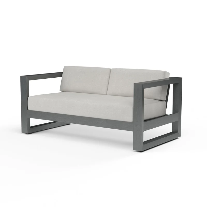 Sunset West - Redondo Loveseat in Cast Silver, No Welt - Slate - SW3801-22-SLVR-STKIT